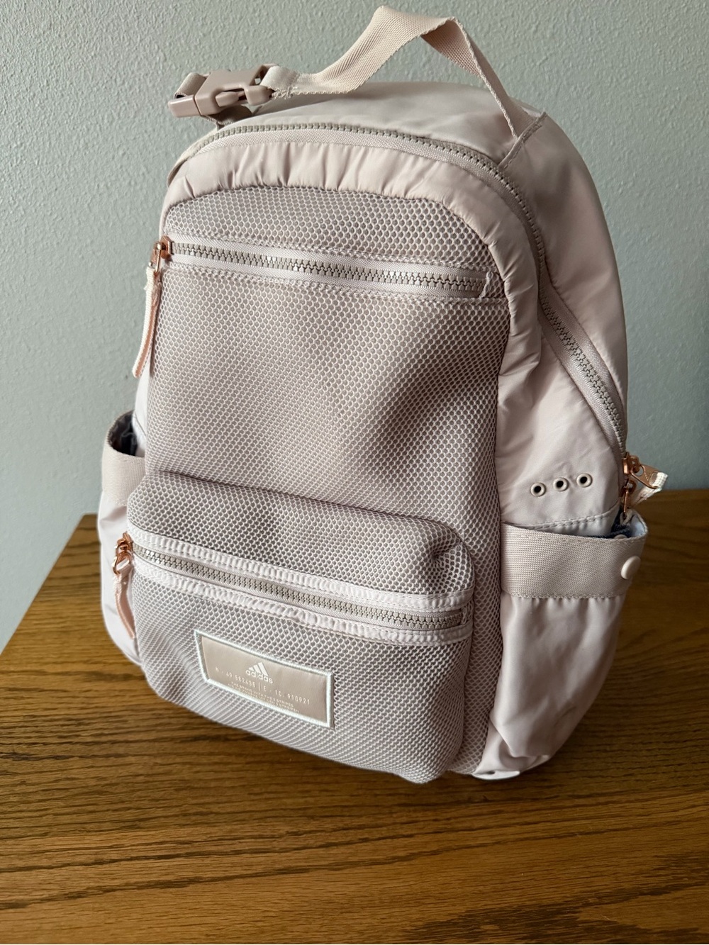 adidas Women's Pale Pink Backpack with Front Pockets